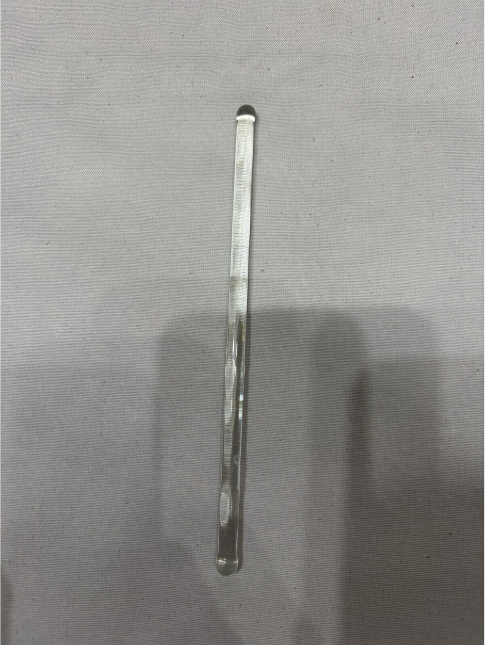 GLASS COCKTAIL STICK, SWIZZLE, STIR, CLEAR GLASS. 6 INCH LONG. SOLID